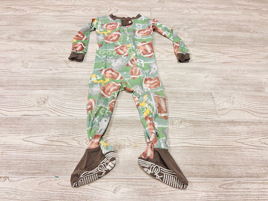 Burt’s Bees Football Print Zip Up Pajama