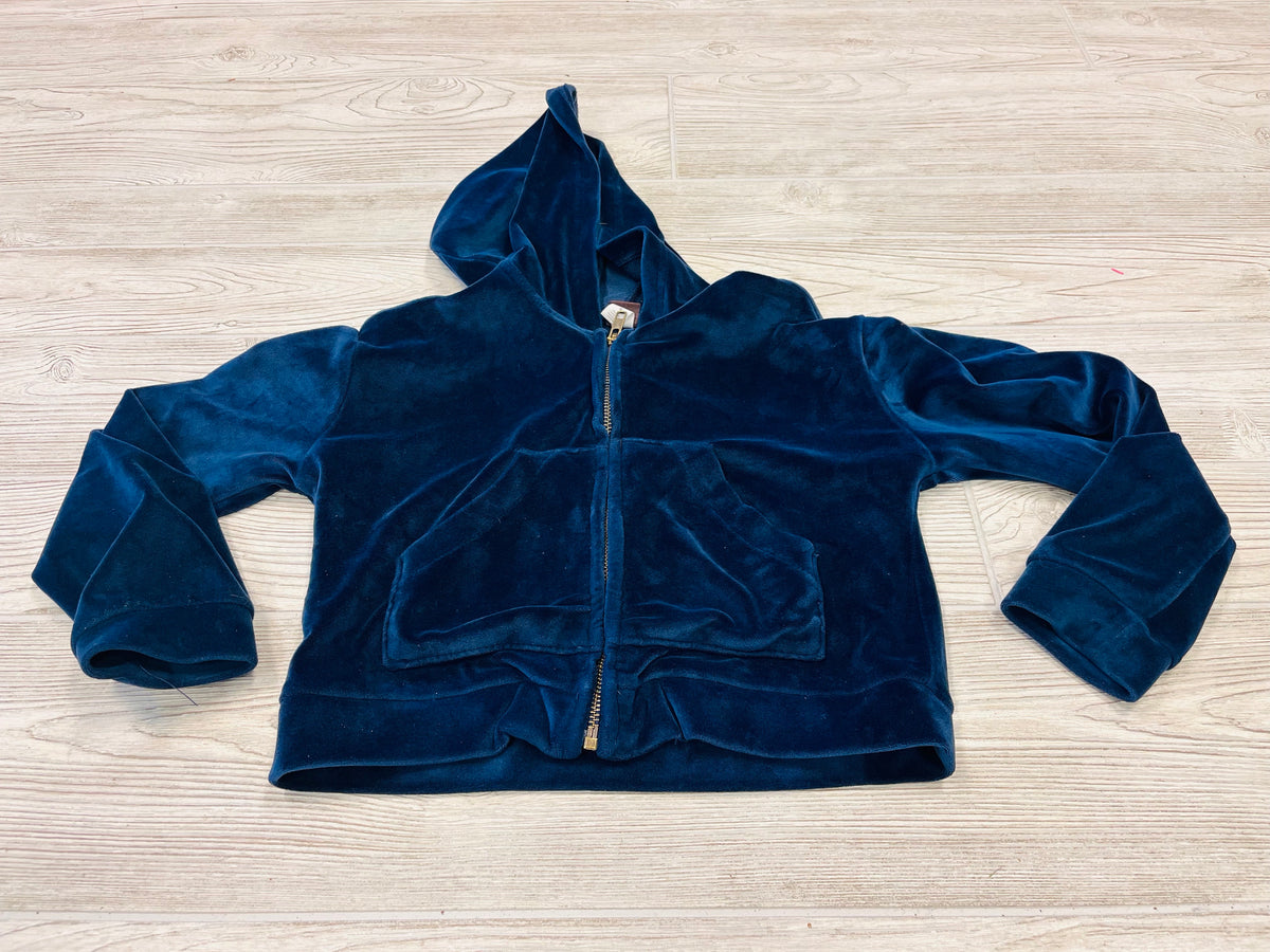 Tea Hooded Zip Up Cropped Sweatshirt