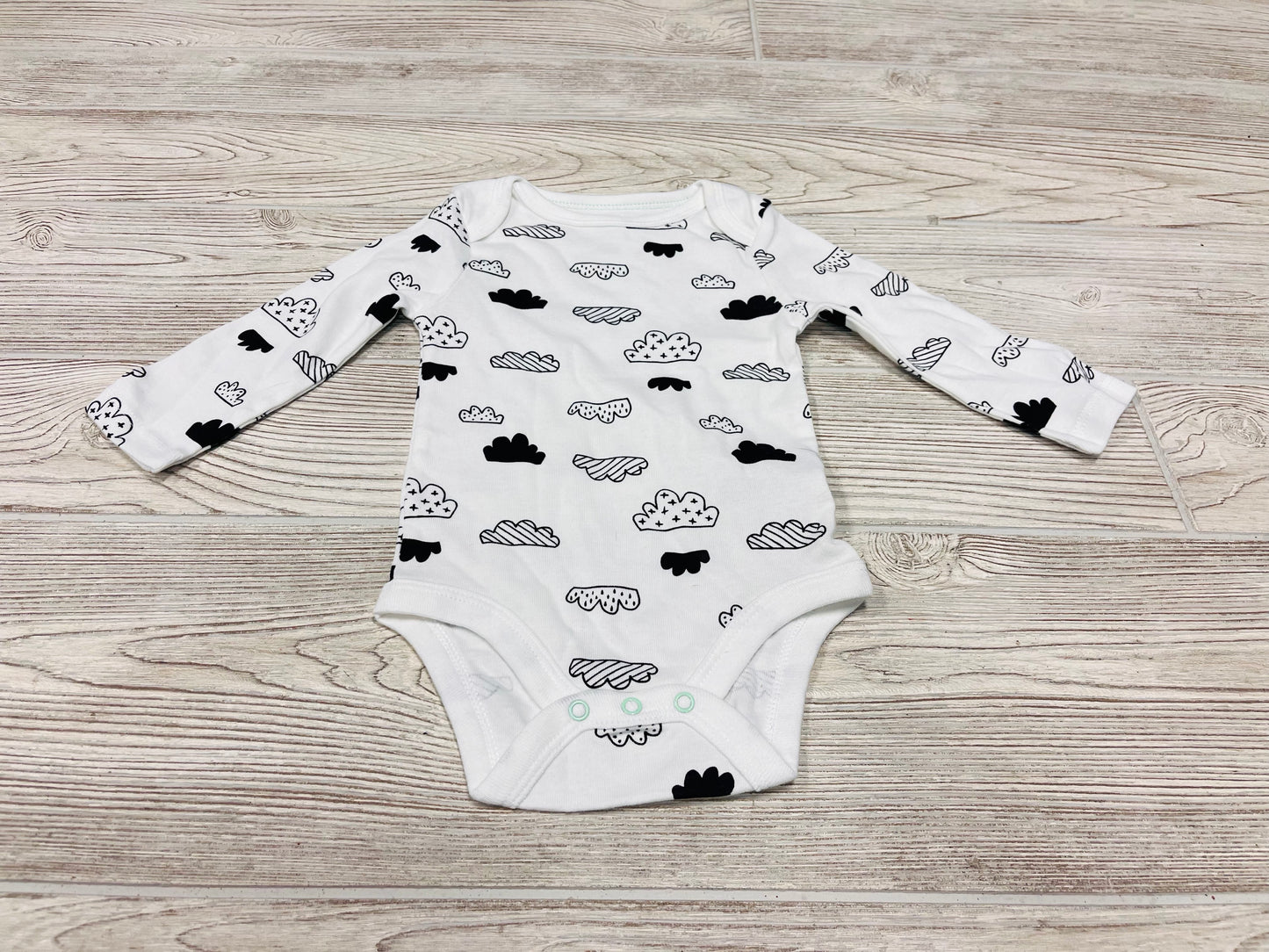 Cloud Island Cloud Print Long Sleeve Onesie