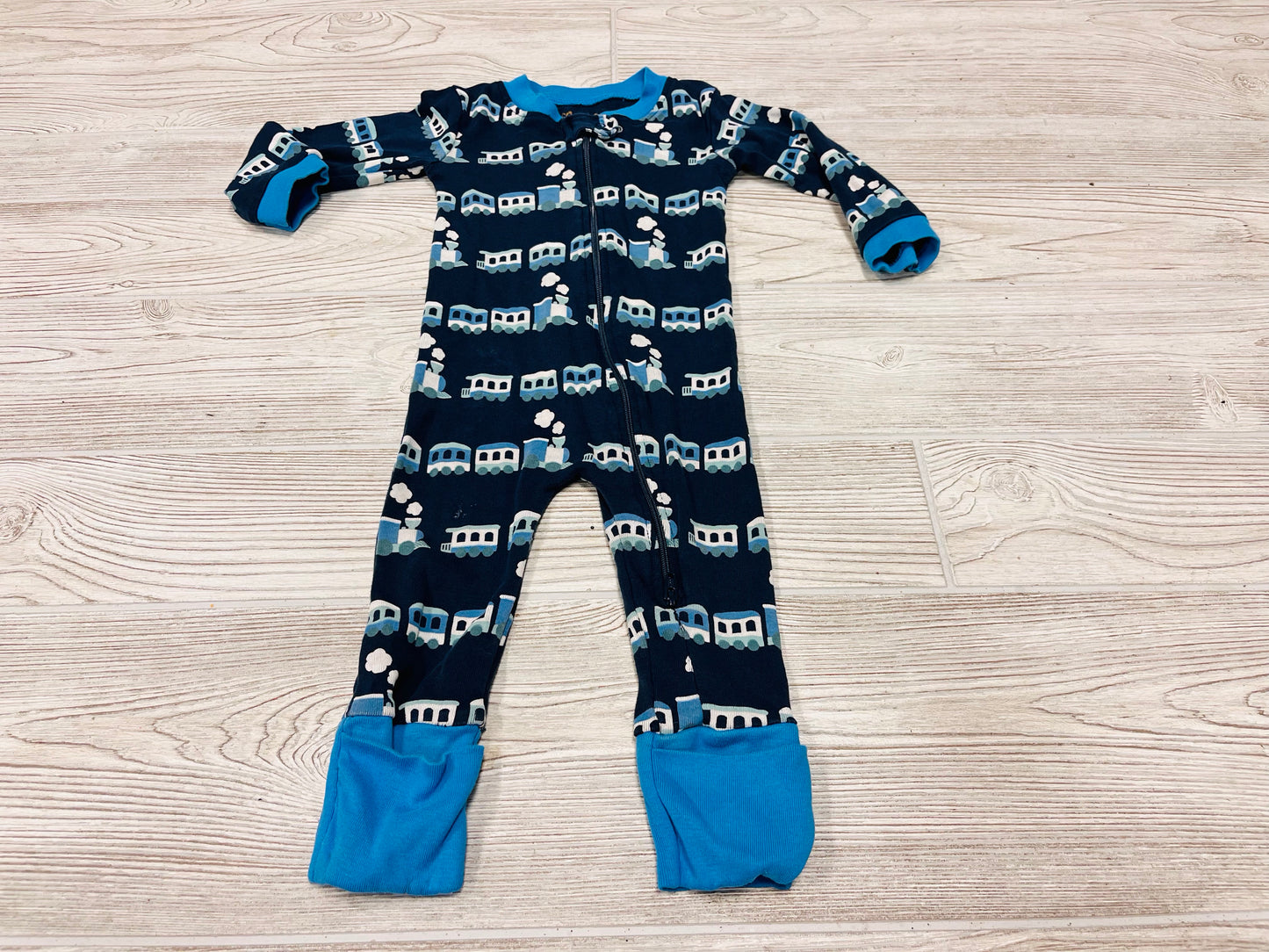 Monica + Andy Train Print Zip Up Pajama