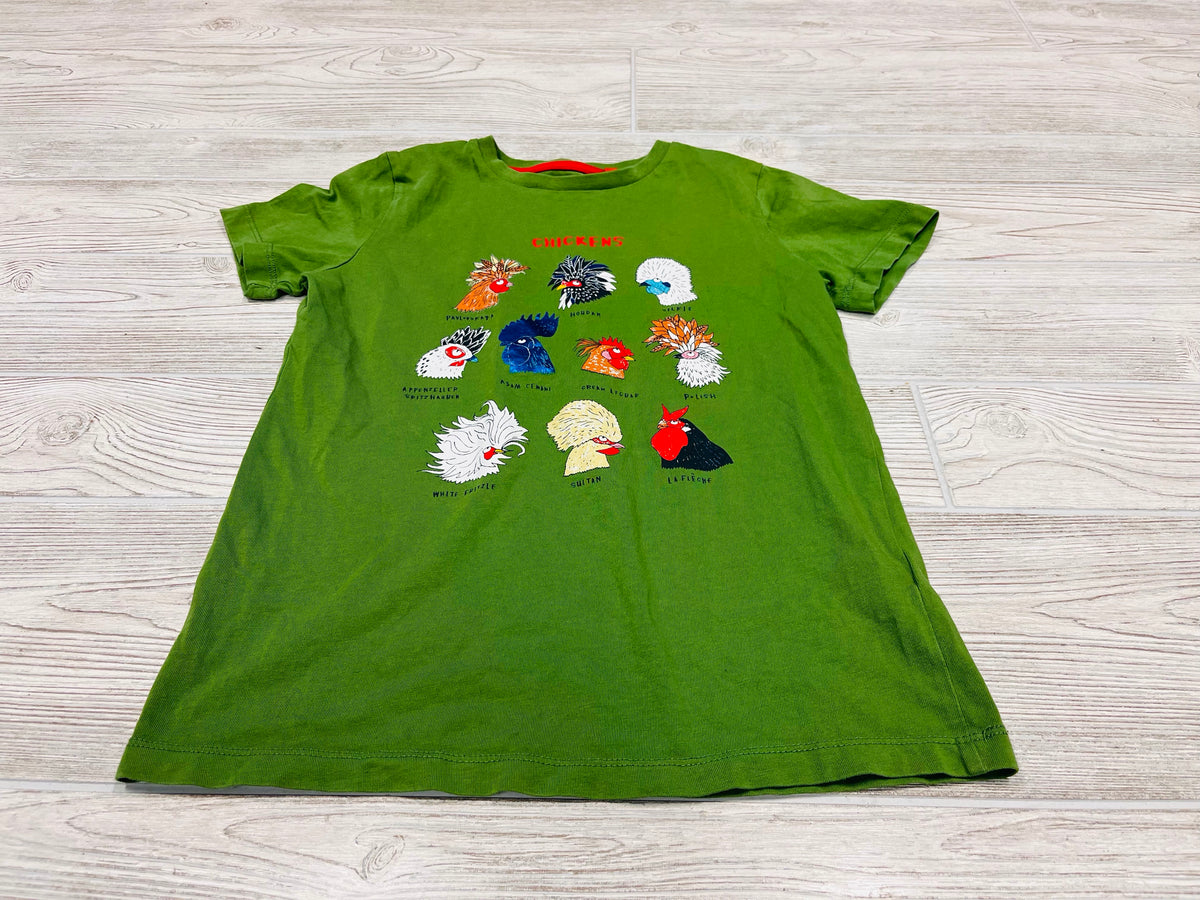 Mini Boden Chicken Print Short Sleeve Shirt