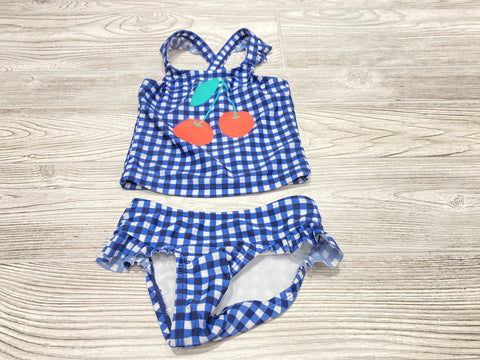 Cat & Jack Cherry Checkered Two Piece Swimsuit