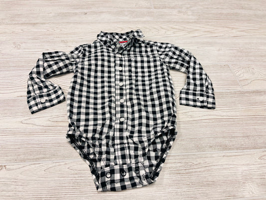 Carter’s Checkered Long Sleeve Button Down Onesie
