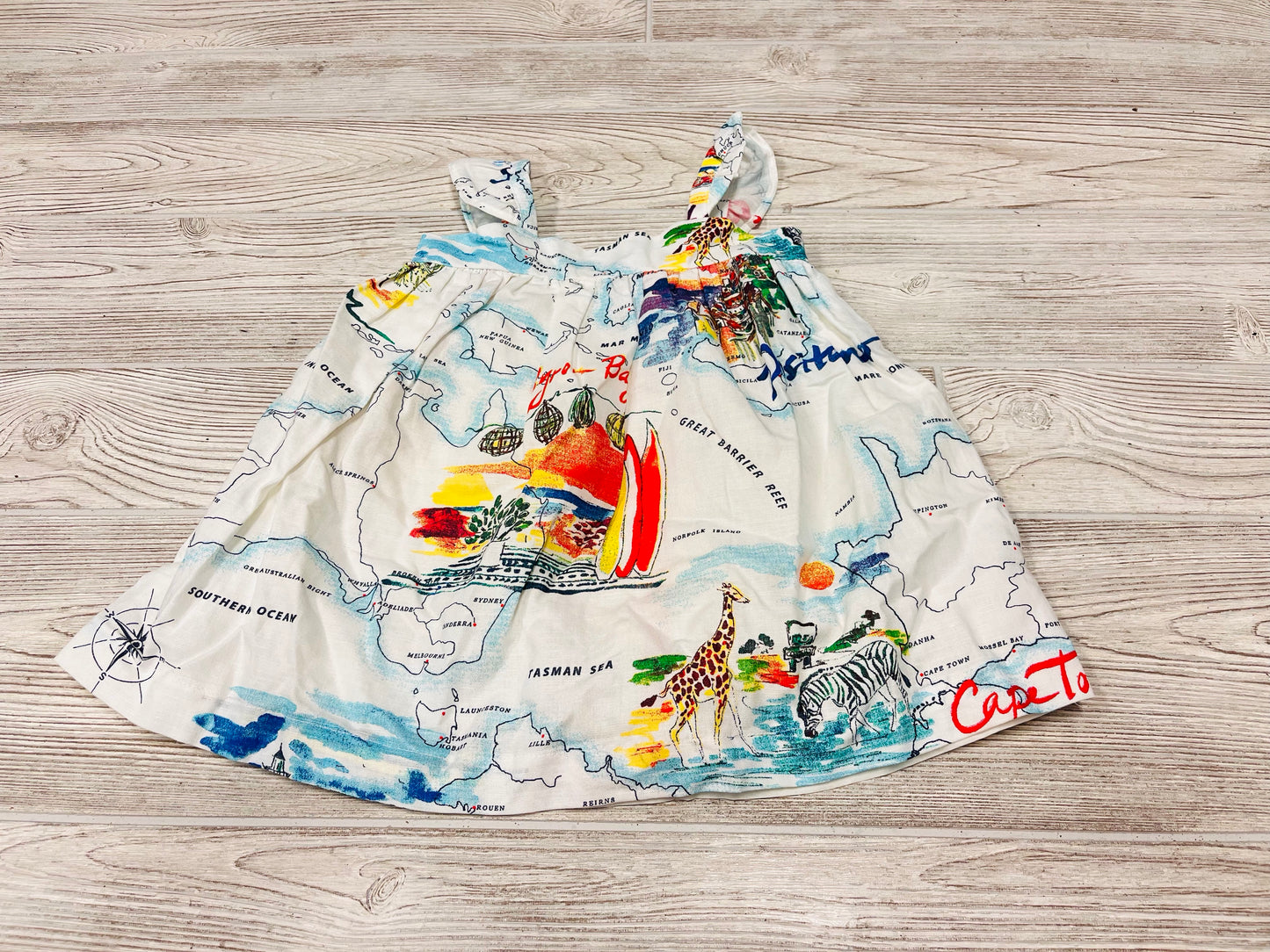 GAP World Map Print Tank Dress