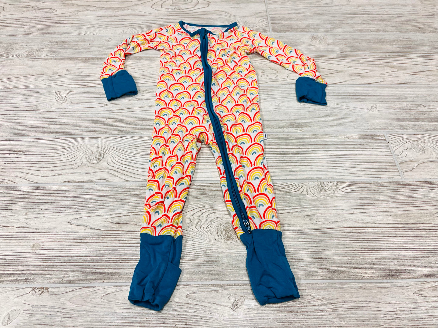 Little Sleepies Rainbow Print Zip Up Bamboo Pajama