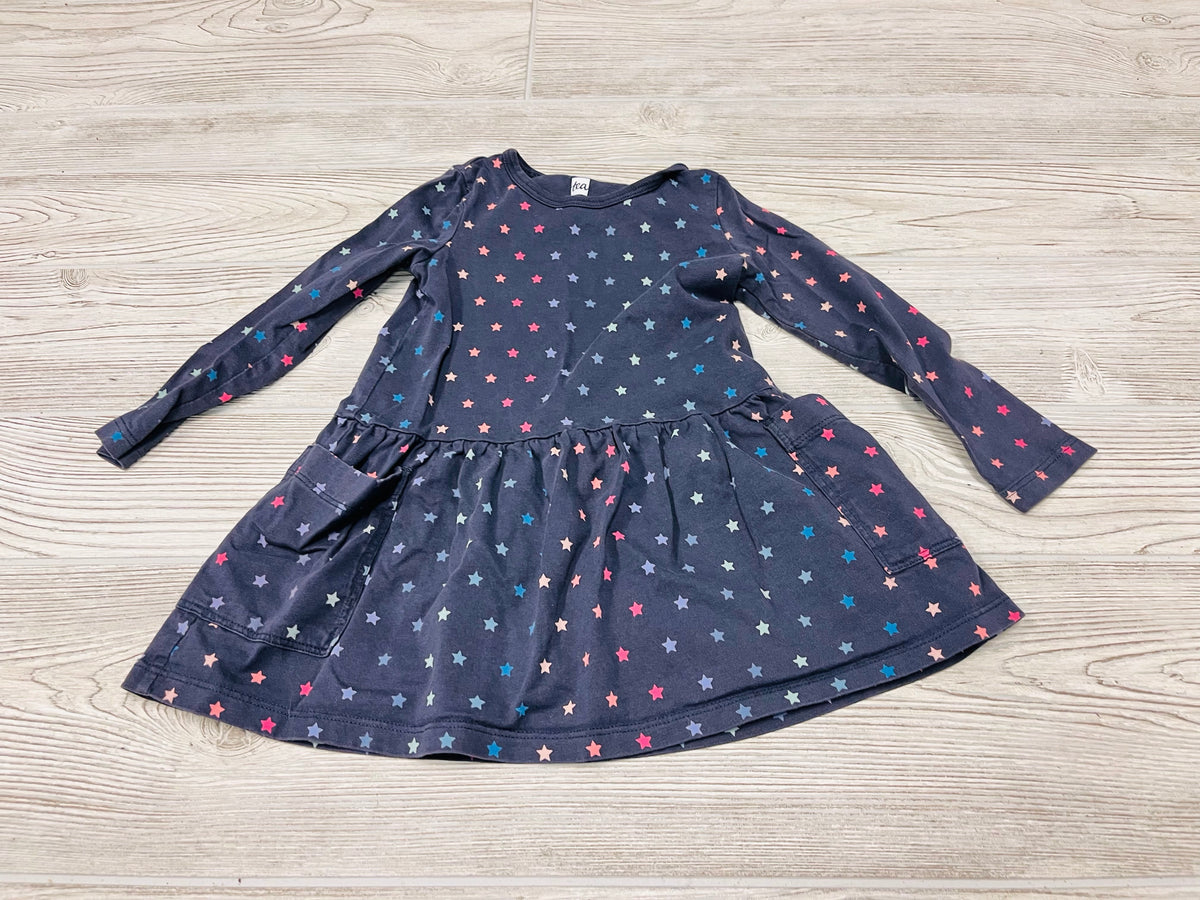 Tea Star Print Long Sleeve Dress