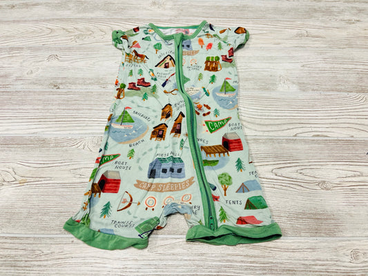 Little Sleepies Camping Print Zip Up Bamboo Pajama