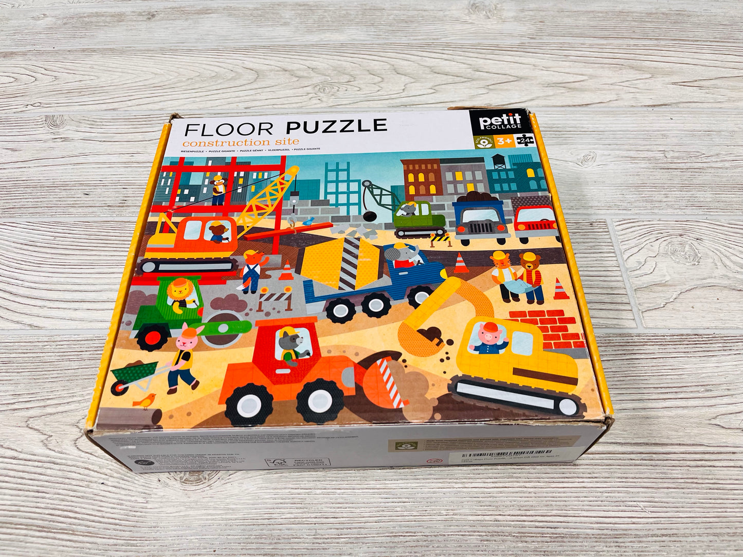 Petit Collage Floor Puzzle Construction Site