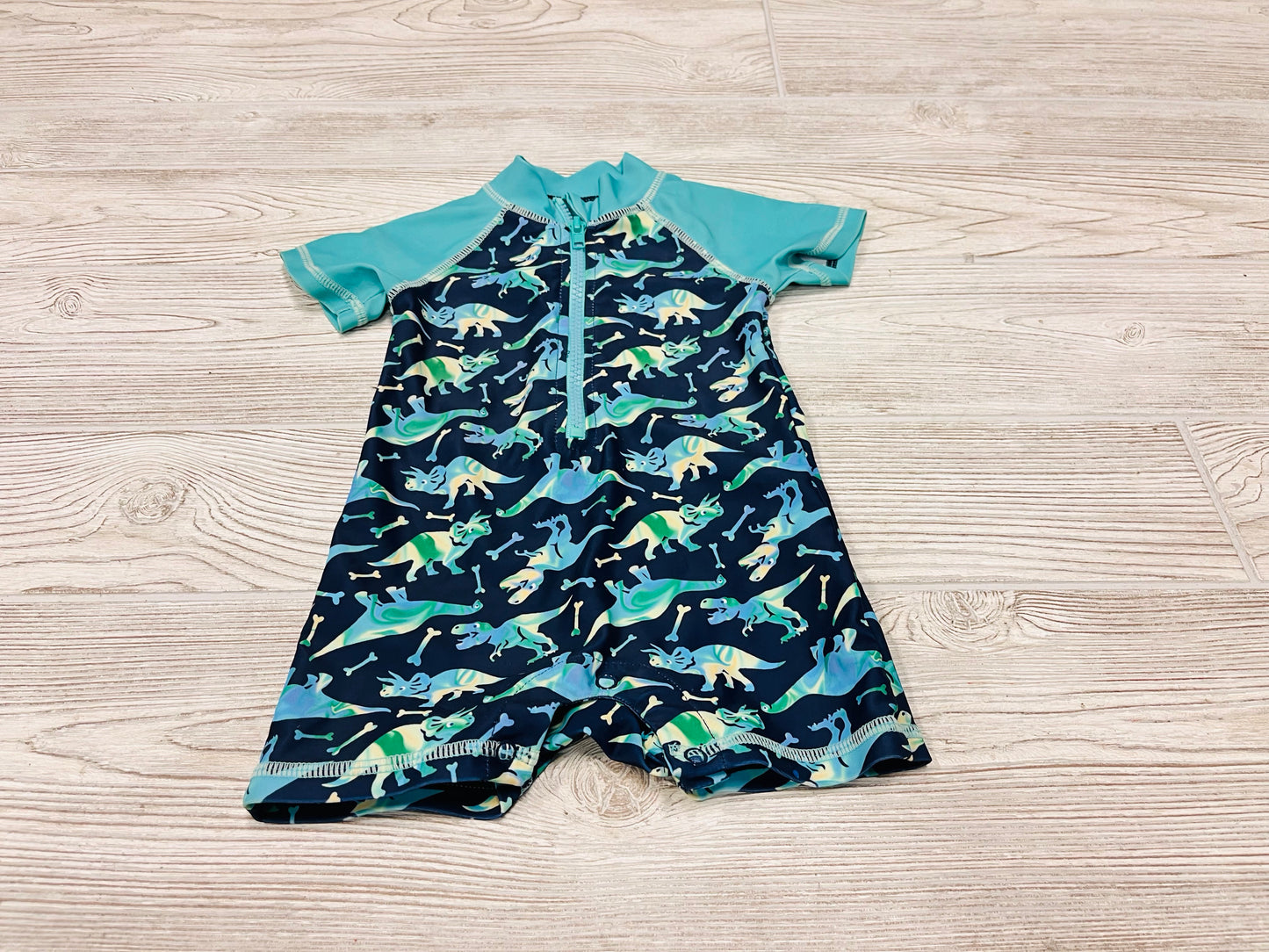 Andy & Evan Dinosaur Print Rashguard Swimsuit