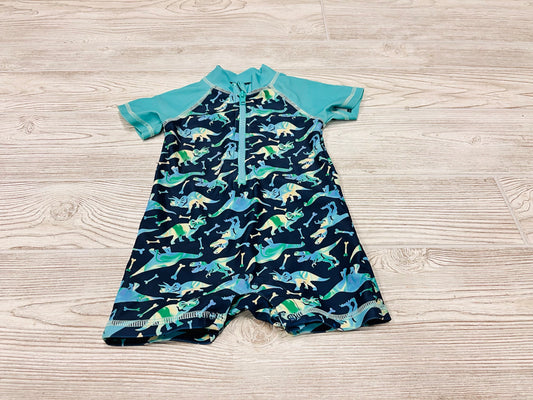 Andy & Evan Dinosaur Print Rashguard Swimsuit