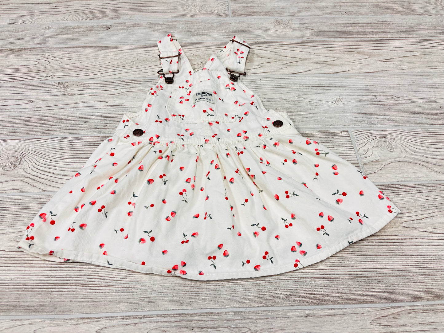 OshKosh Strawberry Print Overall Dress