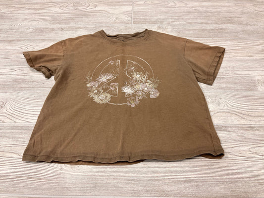 Art Class Peace Sign Cropped Short Sleeve Shirt