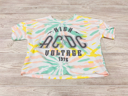 AC/DC Tie Dye Cropped Short Sleeve Shirt