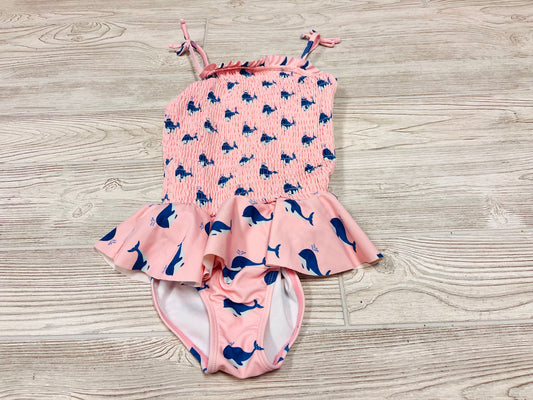 RuffleButts Whale Print Swimsuit