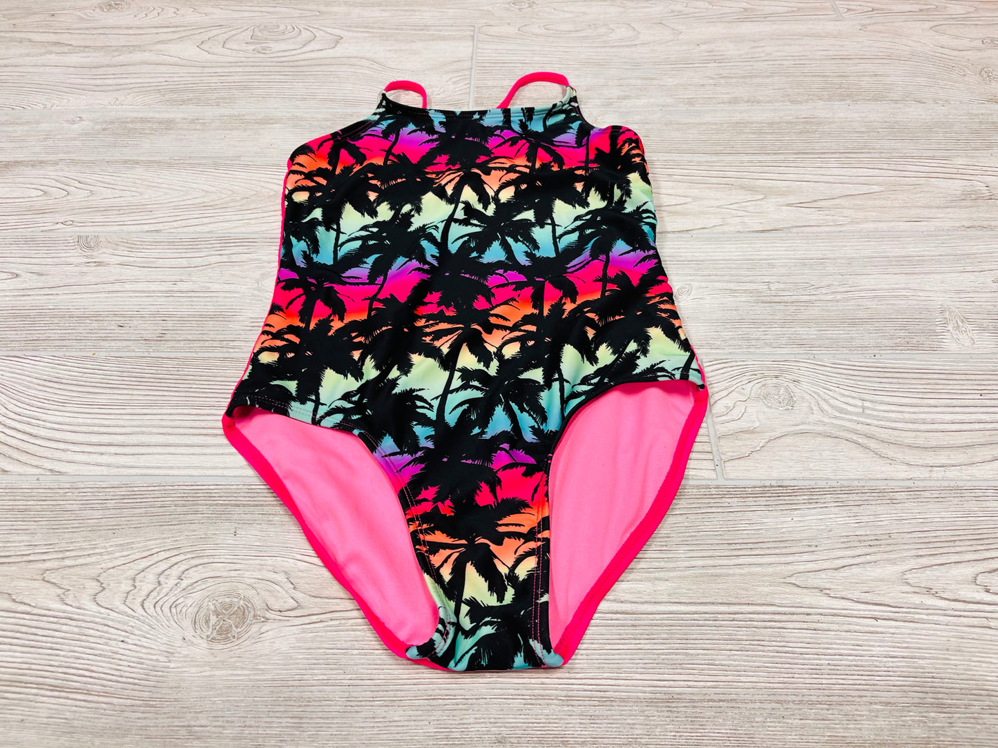 Art Class Palm Tree Print Swimsuit