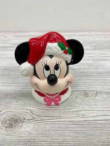 Vintage Minnie Mouse Ceramic Christmas Coin Bank