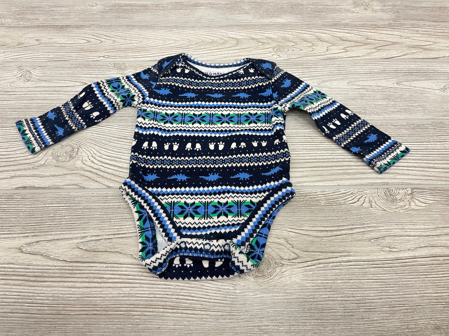 Old Navy Winter Print Long Sleeve Onesie