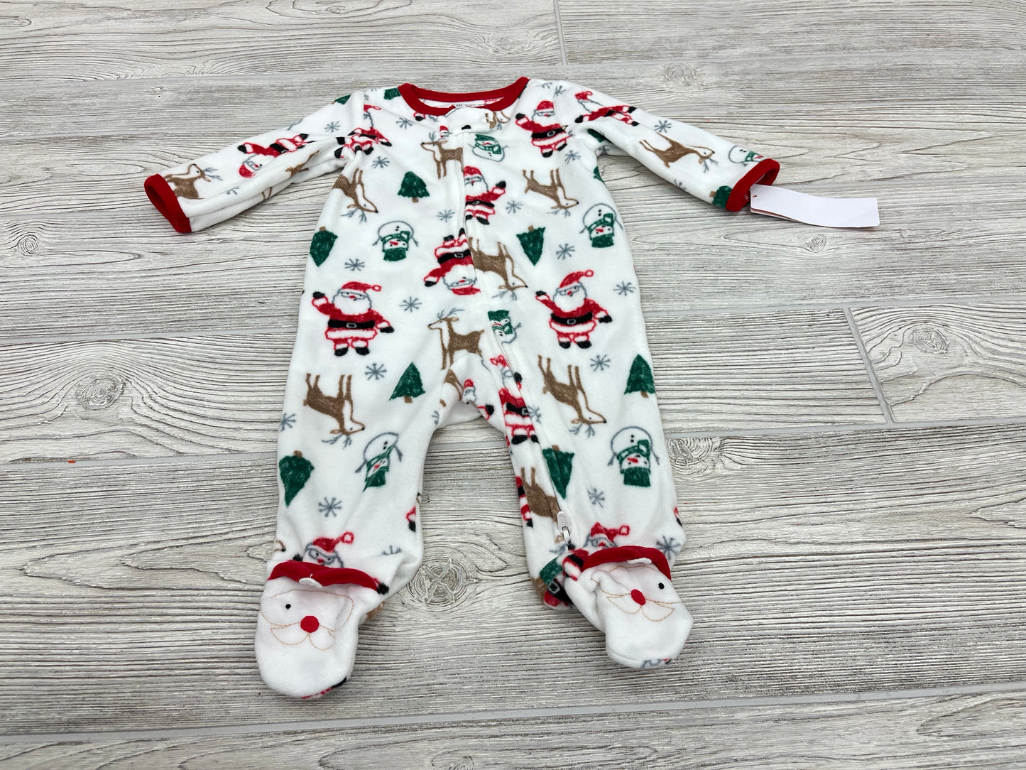 Carter’s Santa Print Zip Up Fleece Pajama