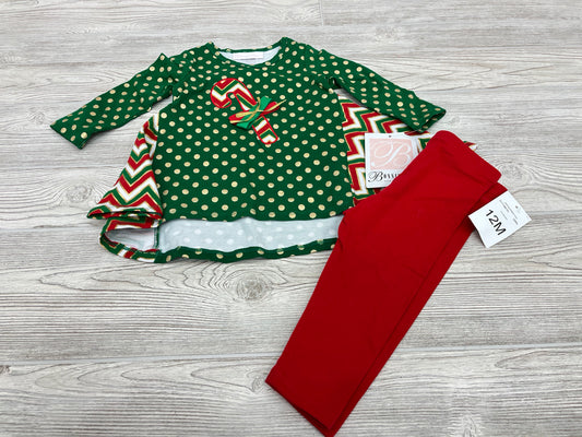 Bonnie Baby Two Piece Christmas Outfit