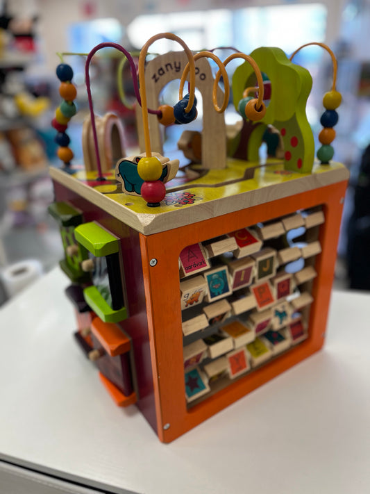 B. toys Zany Zoo Wooden Activity Cube