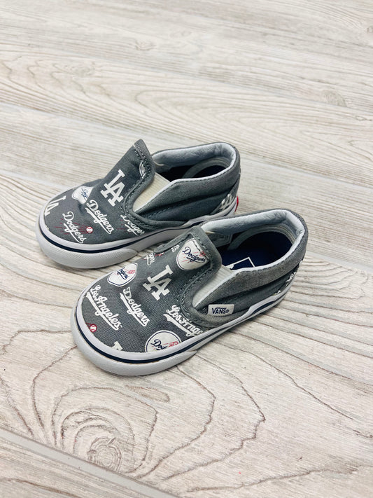 Vans LA Dodgers Print Slip On Canvas Shoes