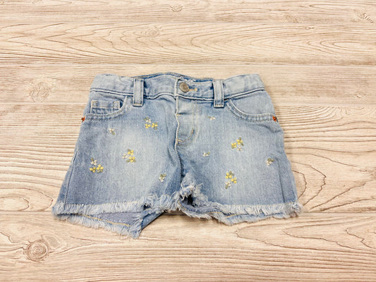 Cat & Jack Flower Embroidered Cut Off Jean Shorts