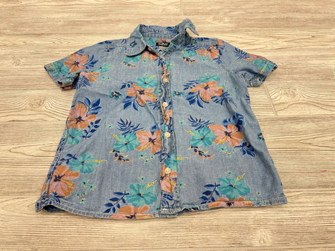 OshKosh Floral Print Short Sleeve Button Down Shirt