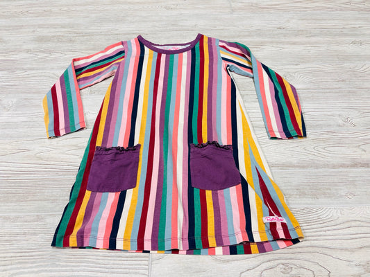 Ruffle Butts Striped Long Sleeve Dress