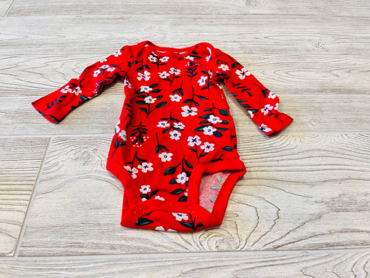 Carter’s Flower Print Long Sleeve Onesie