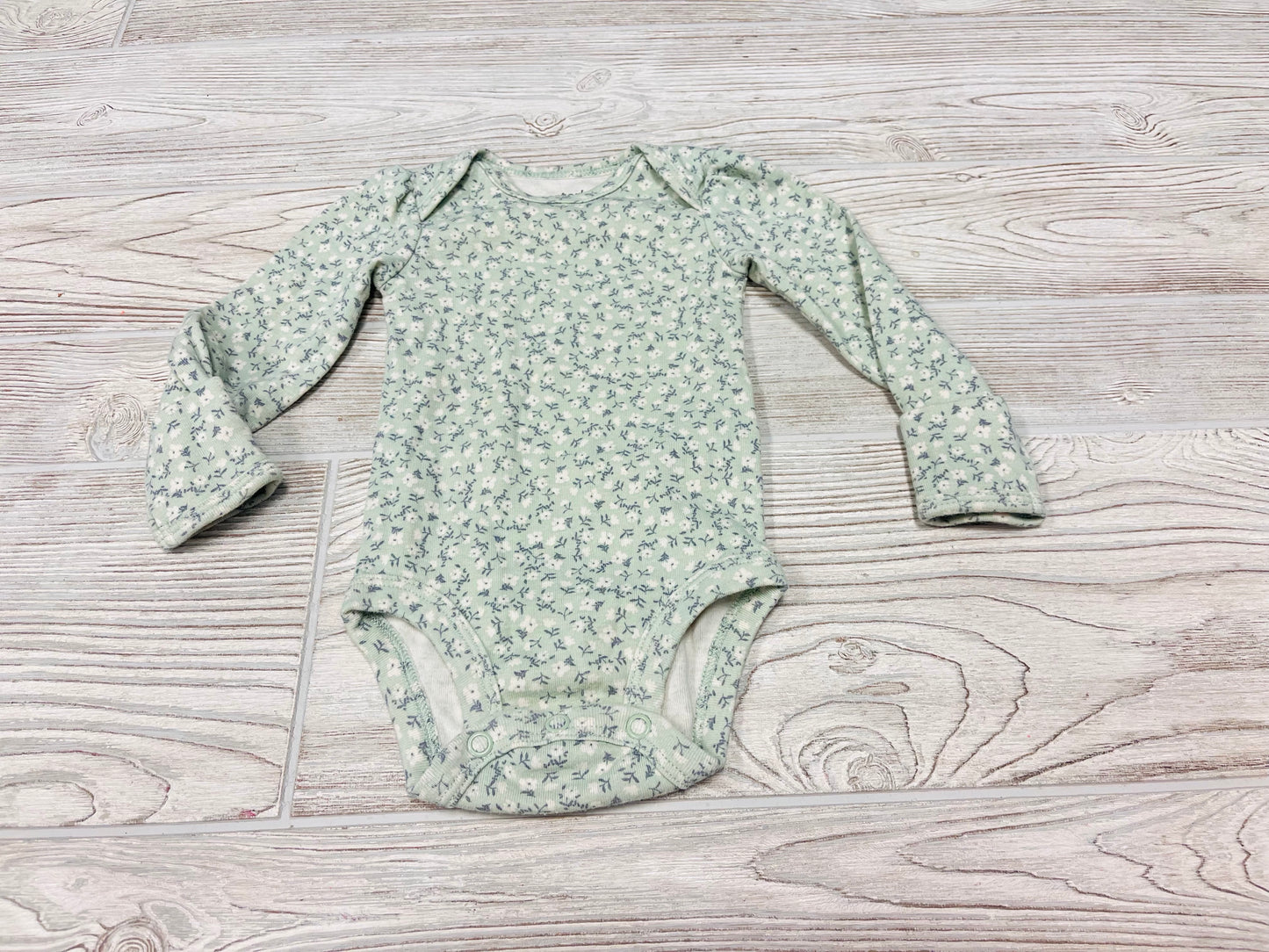 Carter’s Flower Print Long Sleeve Onesie