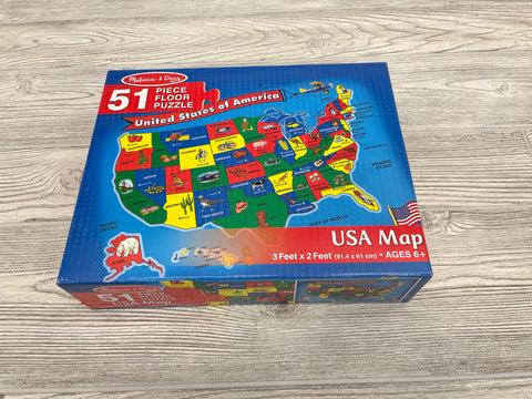 Melissa & Doug 51 Piece Floor Puzzle USA Map