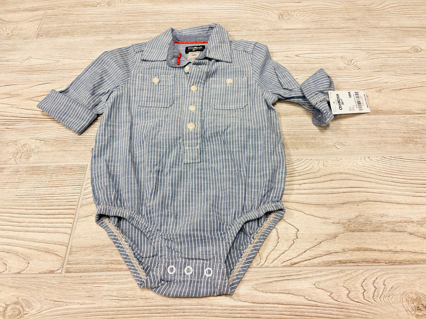 OshKosh Striped Polo Button Down Onesie