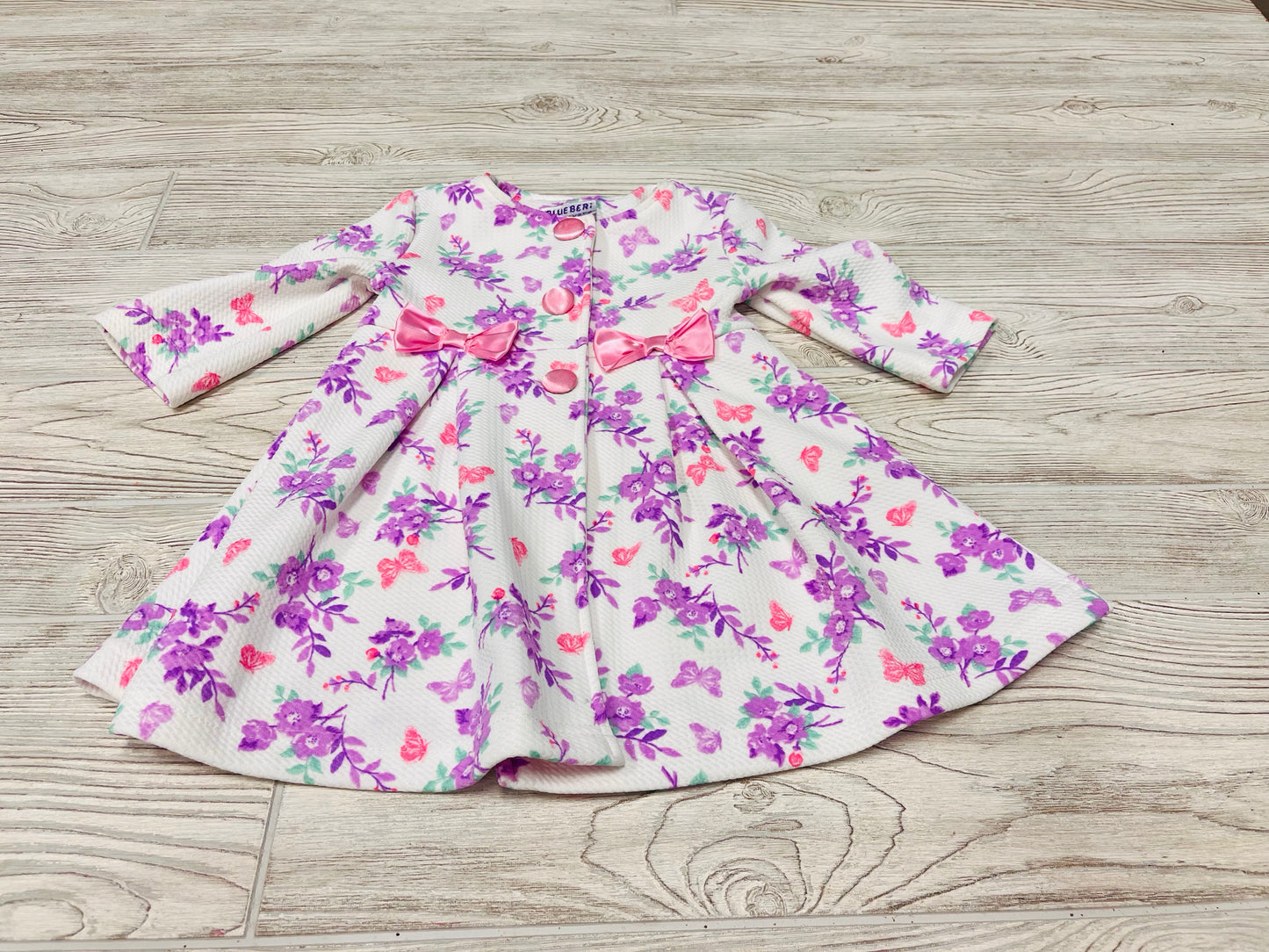 Blueberi Boulevard Flower Print Button Down Dress Jacket