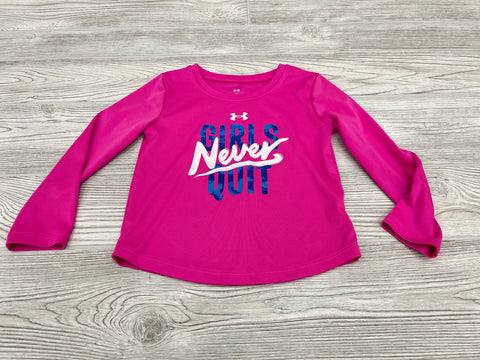 Under Armour “Girls Never Quit” Long Sleeve Athletic Shirt