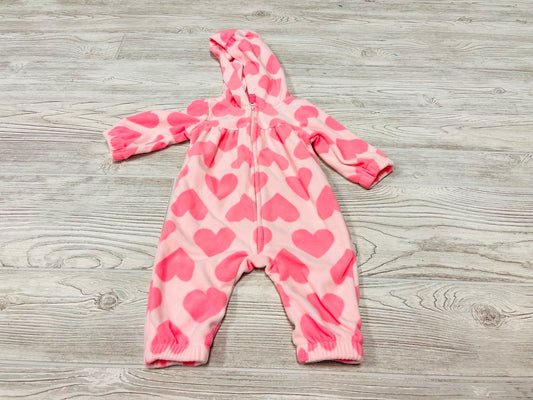 Carter’s Heart Print Hooded Zip Up Fleece Outfit