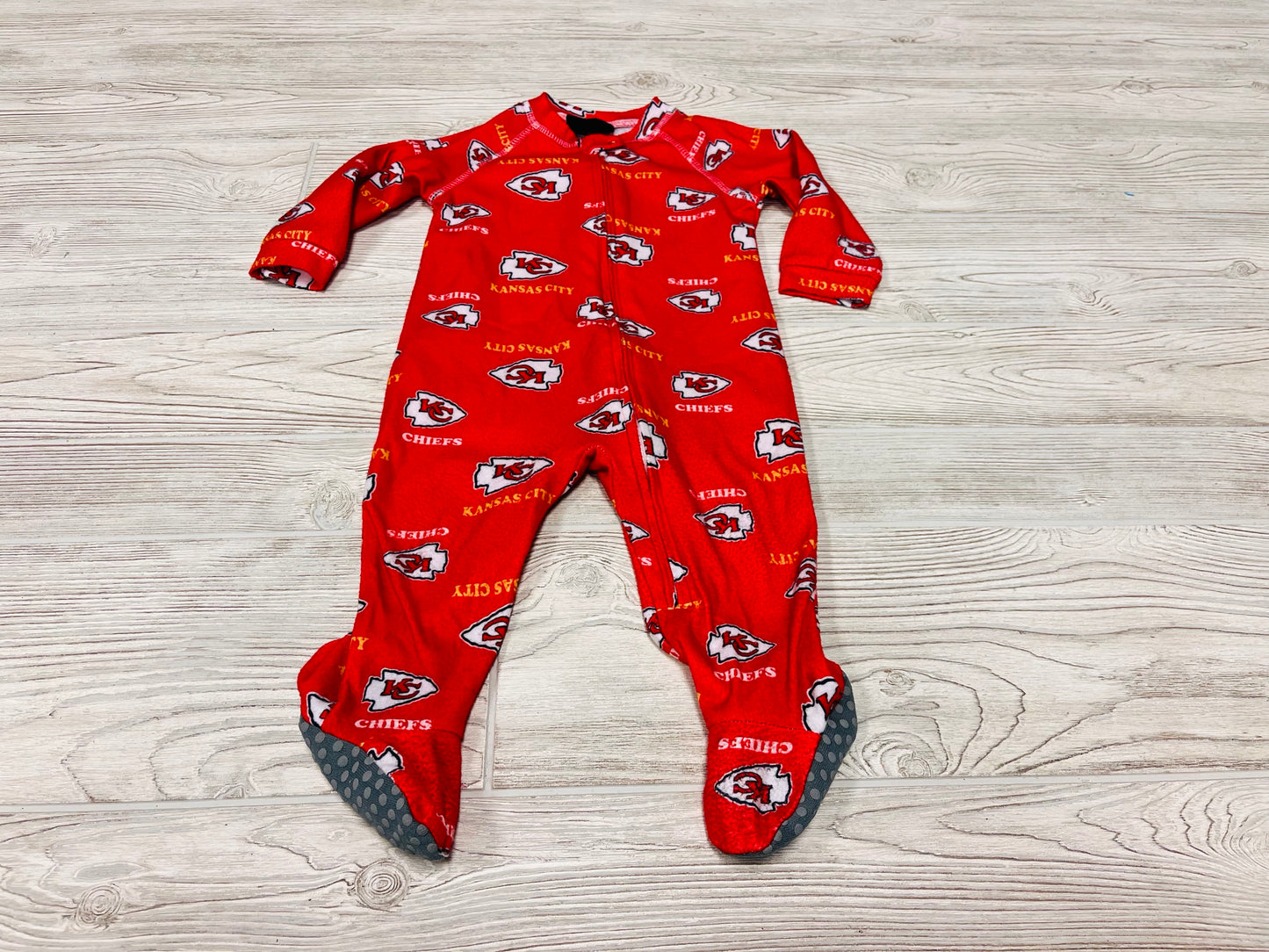 NFL Team Apparel Kansas City Chiefs Zip Up Pajama