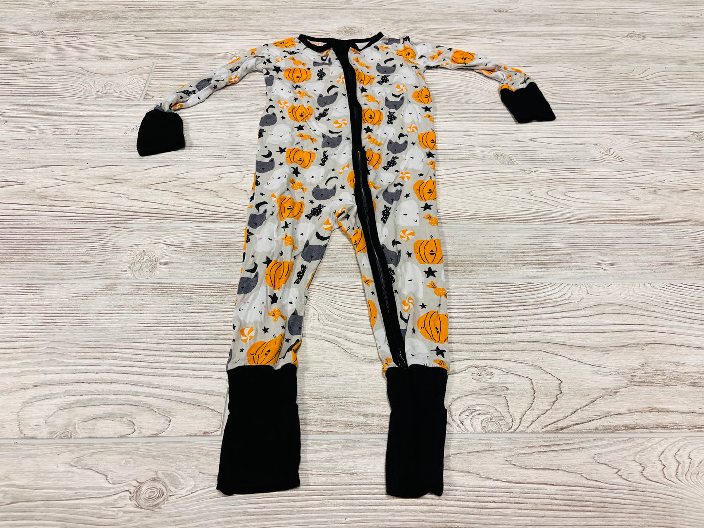 Little Sleepies Halloween Print Zip Up Bamboo Pajama