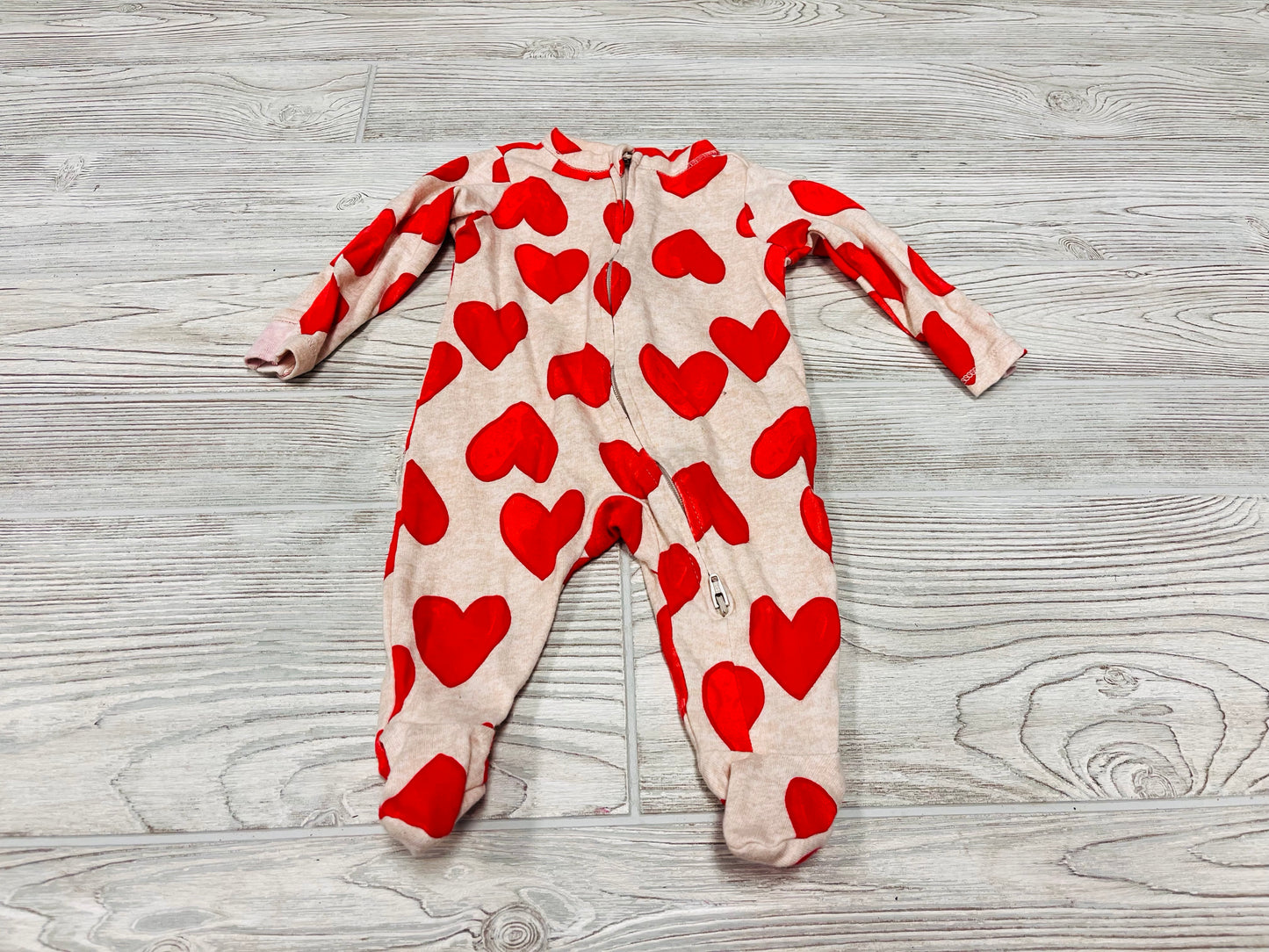 Old Navy Heart Print Zip Up Pajama