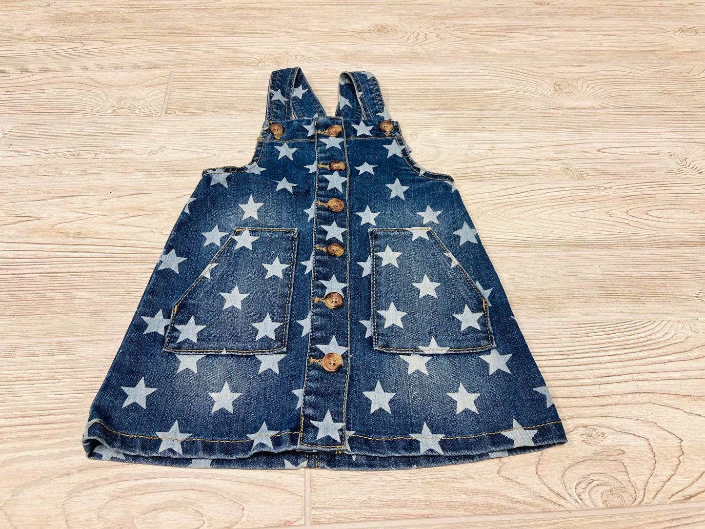 Wonder Nation Star Print Denim Overall Dress