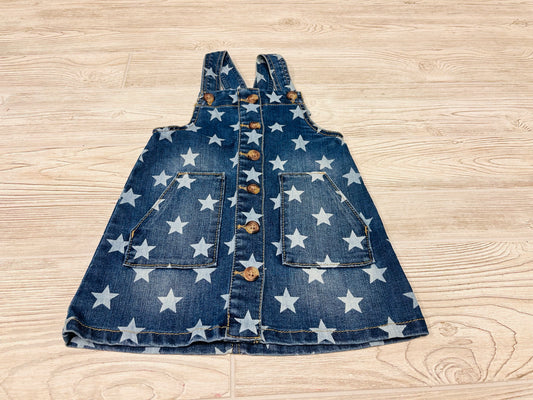 Wonder Nation Star Print Denim Overall Dress
