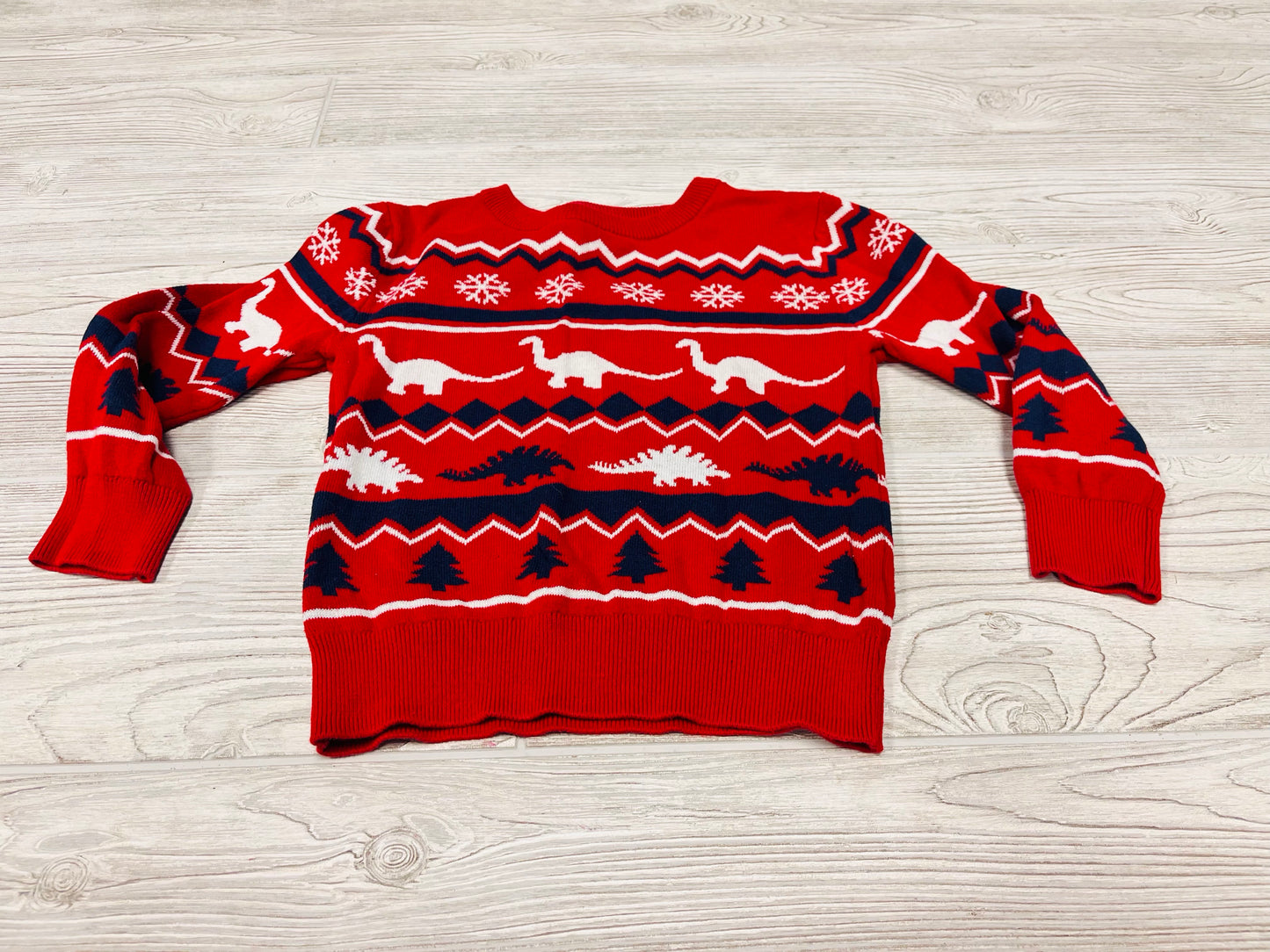 Andy & Evan Dinosaur Print Christmas Sweater
