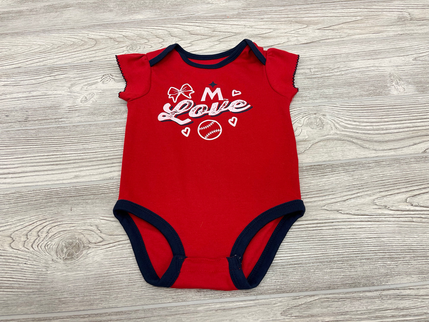 Genuine Merchandise “M Love” Short Sleeve Onesie