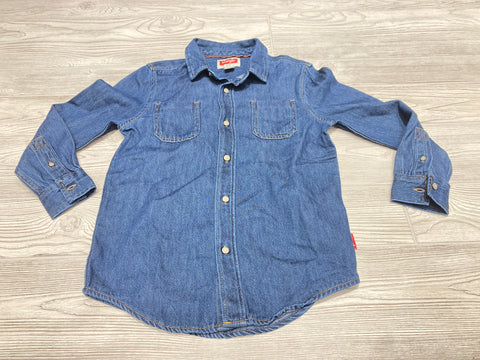 Wrangler Blue Jean Button Down Long Sleeve Shirt