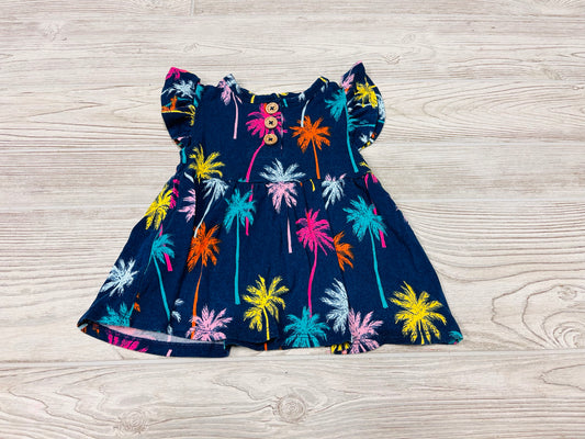 Posh Peanut Palm Tree Print Short Sleeve Shirt