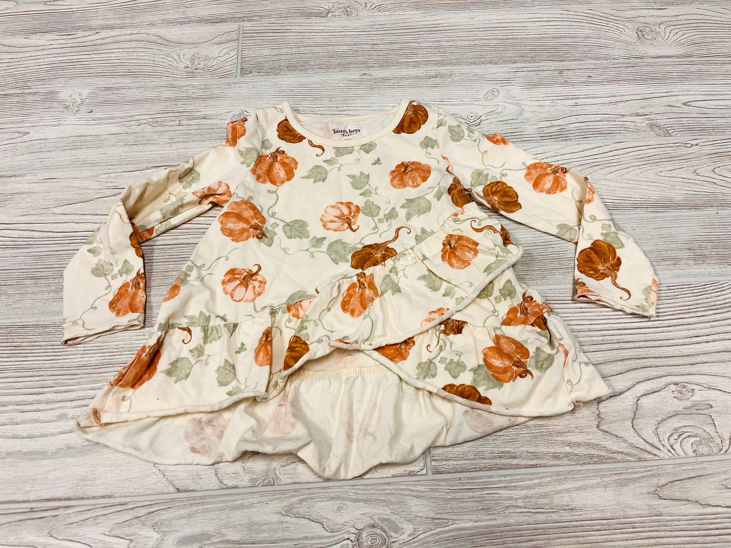 Burt’s Bees Baby Pumpkin Print Long Sleeve Shirt