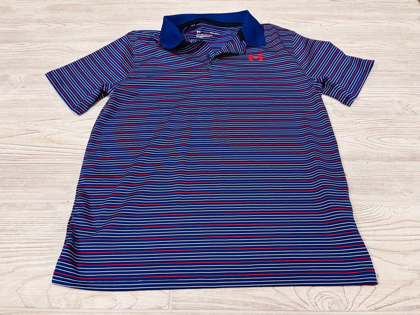 Under Armour Striped Athletic Short Sleeve Polo Shirt