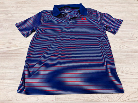 Under Armour Striped Athletic Short Sleeve Polo Shirt