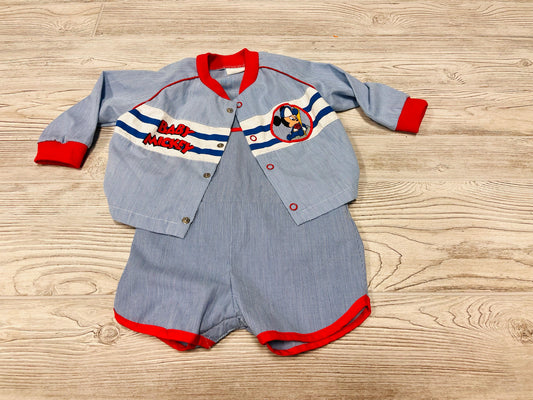 Vintage Disney Babies Baby Mickey Baseball Outfit