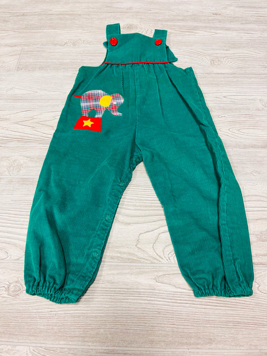 Vintage Fischel by Johnston Elephant Corduroy Overalls
