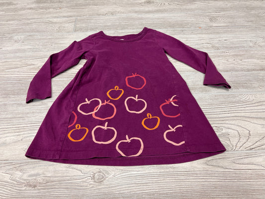 Tea Fruit Print Long Sleeve Dress